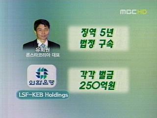 외환카드 주가조작 유회원 5년선고
