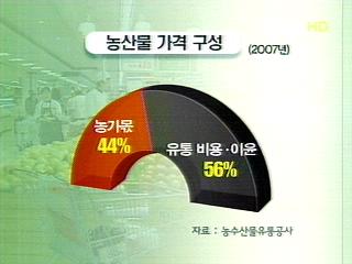 정부 주요 20여개 농축산물 유통비용이윤 공개