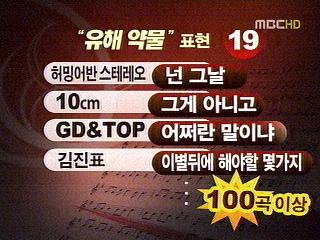 노랫말에 술 있으면 19기준 들쭉날쭉