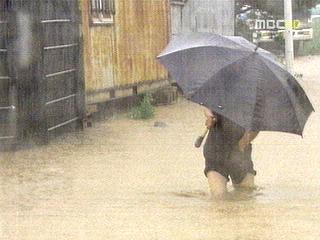 군산에 물 폭탄열차운행 한때 중단