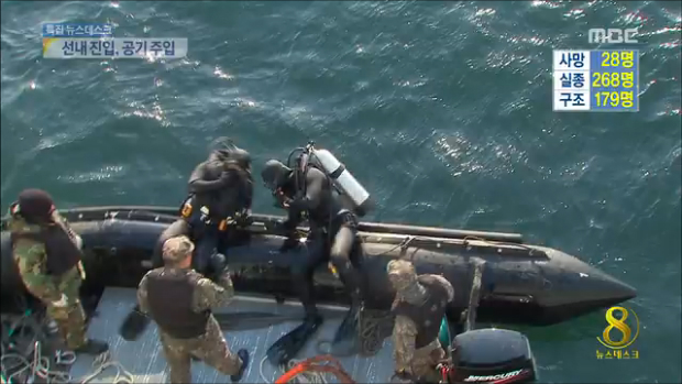 필사의 구조작업침몰 사흘 만에 화물칸 진입