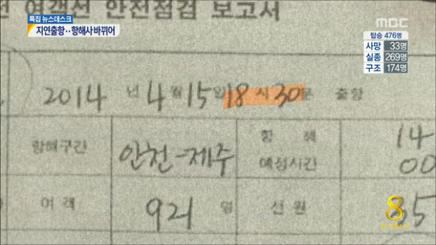 16일 짙은 안개로 지연 출항세월호만 출항했다