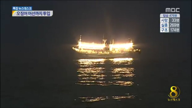 오징어 채낚기 어선 야간수색 투입사고 해역 밝힌다