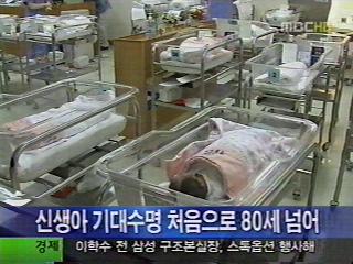 신생아기대수명처음으로80세넘어