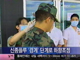 신종플루 경계 단계로 하향조정