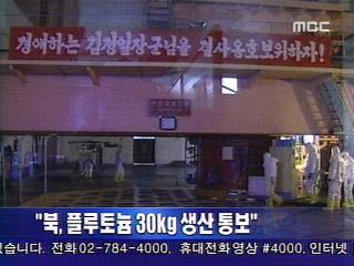"북 플루토늄 30kg 생산 통보"