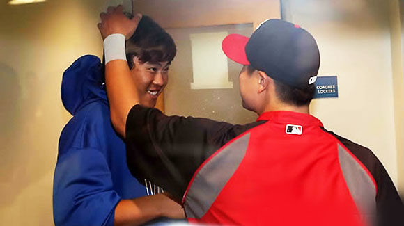 류현진추신수의 유쾌한 만남장외 입씨름도