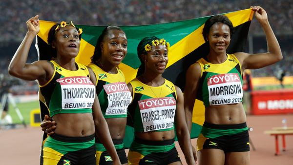[세계육상] 자메이카 女 400m 계주 2연패, 대회新