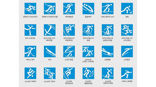 평창조직위 동계올림픽 24개 종목 픽토그램 공개