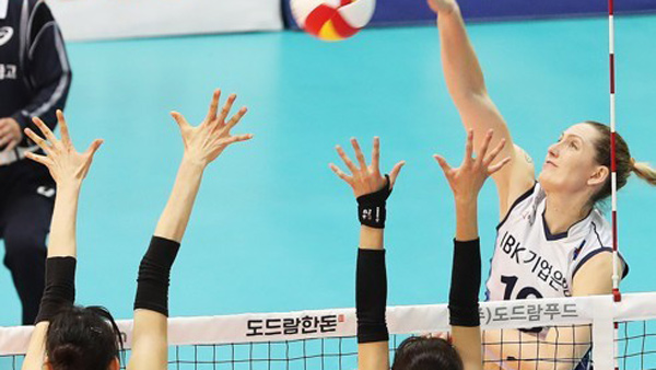 메디 57점 폭발 IBK기업은행 풀세트 혈투서 현대건설 제압