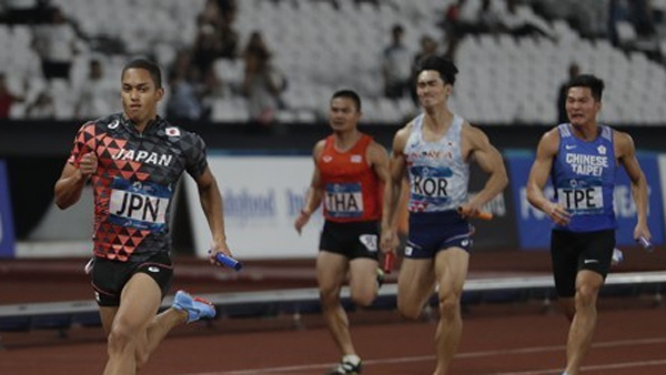 AG 한국 남자 400 계주팀 5위일본 금메달
