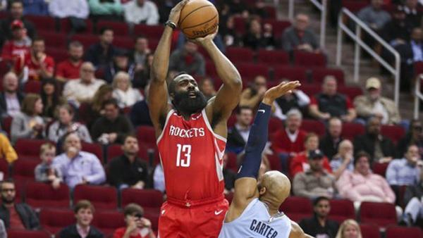 NBA 하든 멤피스 상대로 57점 폭발백투백 MVP 향해 질주