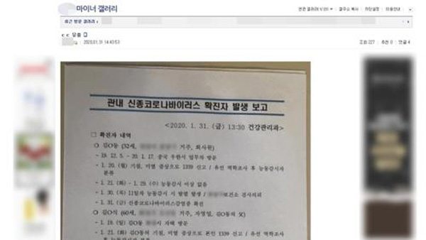 '확진자 정보 담긴 공문서 유출' 경찰 수사 중…