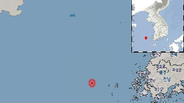 전남 신안군 흑산도 서쪽 해역서 규모 2.1 지진 발생 