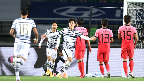축구대표팀, 올림픽 대표팀 꺾고 스페셜 매치 승리