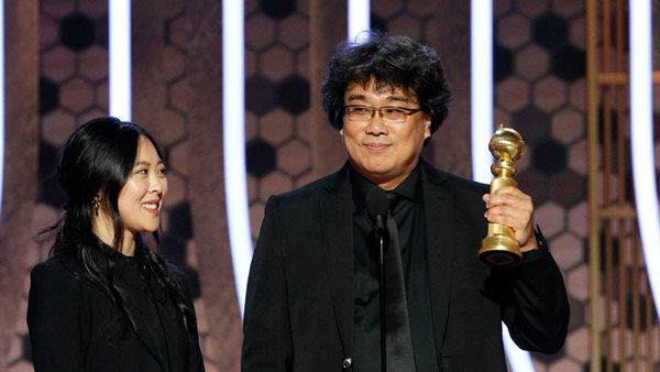 영화 '기생충', 한국 첫 골든글로브 외국어영화상 수상