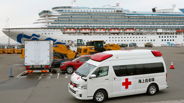 일본 정박 크루즈선 코로나19 감염자 중 11명 중증