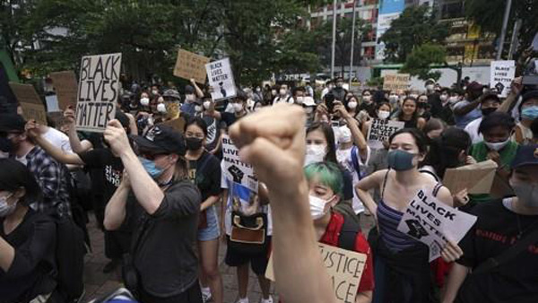 "흑인 목숨도 소중"…일본 오사카서도 1천여명 항의시위