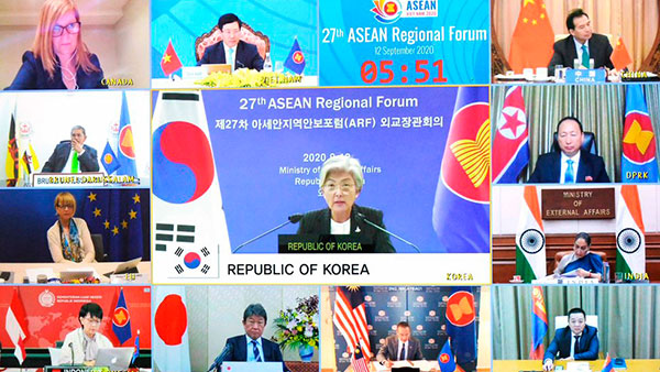 ARF 외교장관들 "핵없는 한반도·지속가능 평화 위해 대화해야"