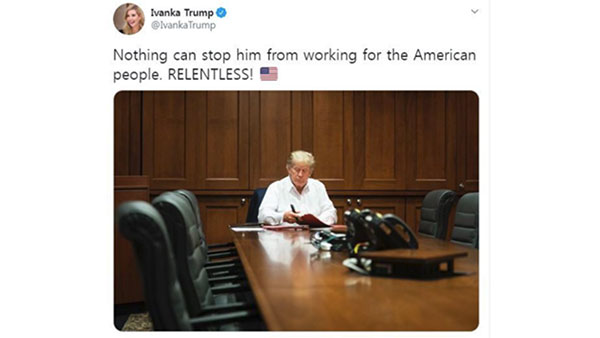 [World Now] 입원 중에 '열일'? 트럼프 사진 '연출' 논란