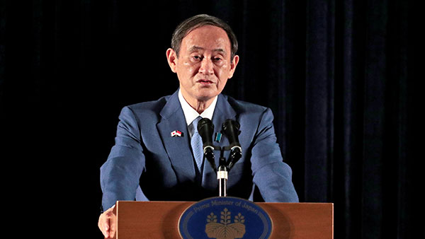 日스가 "북일 간 성과 있는 관계 수립 쌍방 이익에 합치"