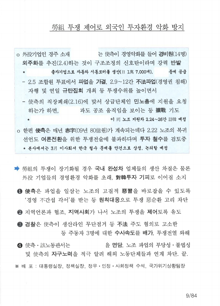 [단독] 박형준 정무수석 시절 국정원 '사찰성' 문건 원문 공개 ①