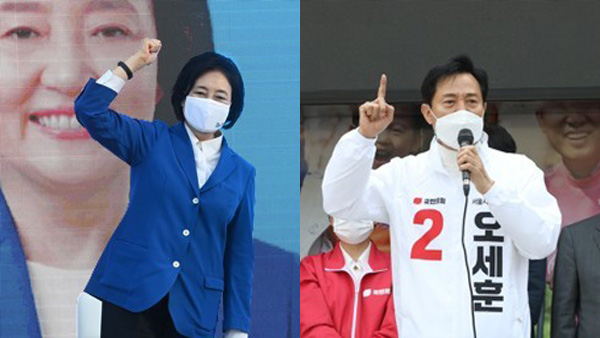 선거운동 첫 주말…朴 골목시장 吳 대학가 유세  