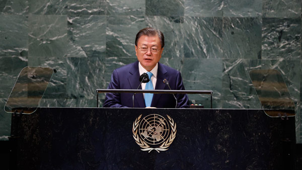 문 대통령 "국경 넘는 협력이 위기 극복 첫걸음"‥BTS와 유엔 회의 참석