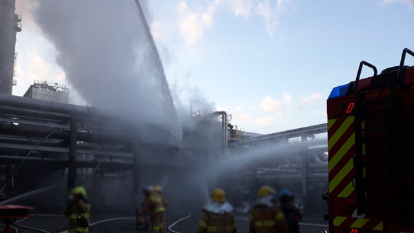 GS칼텍스 여수공장 화재…수소 누출 추정