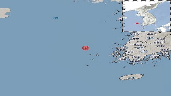 전남 신안 흑산도 북서쪽 해역서 규모 2.6 지진 발생