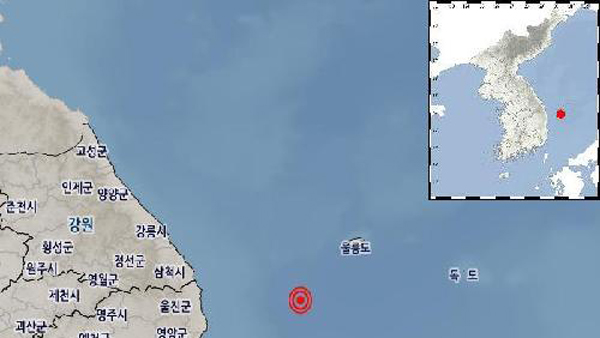 기상청 "경북 울릉 울릉도 남서쪽서 규모 2.0 지진 발생"