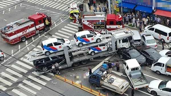 '19명 사상' 여수 탁송 차량 사고 운전자 구속
