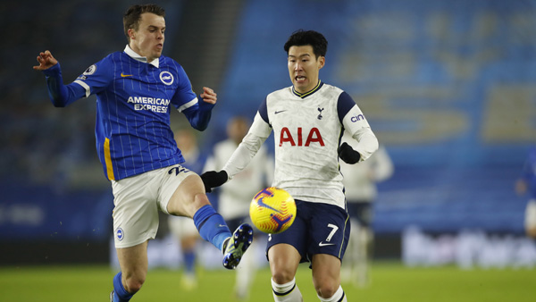 '손흥민 침묵' 토트넘, 브라이튼에 0-1 패배…6위 유지 