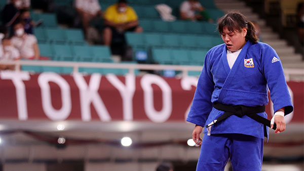 유도 한미진, 패자부활전 탈락…터키 선수에 한판패