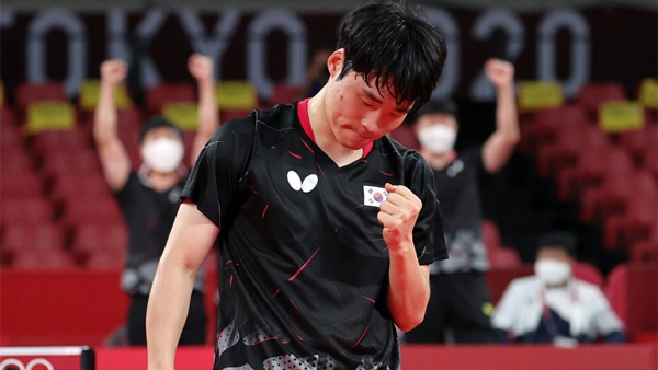 남자 탁구 단체전, 슬로베니아 누르고 8강 진출