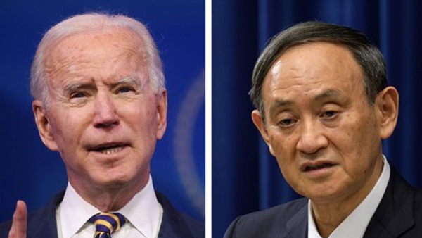 바이든·스가, 오는 16일 워싱턴에서 첫 대면 정상회담
