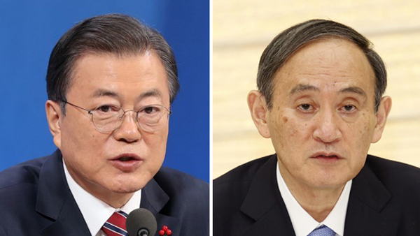 日 스가, 문 대통령에 "징용·위안부 해결책 제시해야"