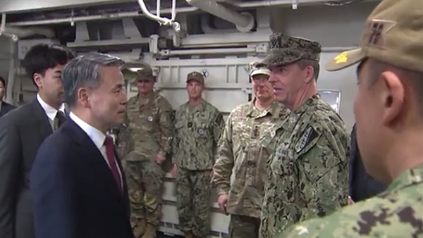 이종섭 국방장관, 핵항모 '로널드 레이건' 방문‥"북한 도발 억제"