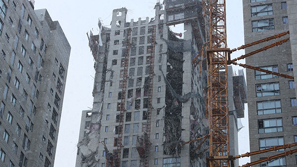 [속보] 광주 서구 화정동 현대산업개발 아파트 신축현장 외벽 붕괴‥3명 부상, 차량 10여대 매몰