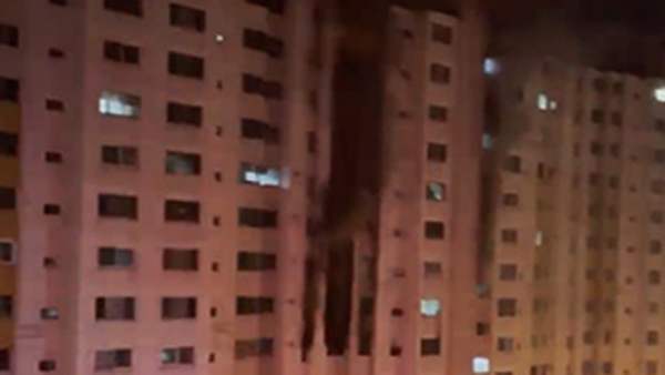 한밤중 대구 동구 아파트 화재‥주민 대피 소동