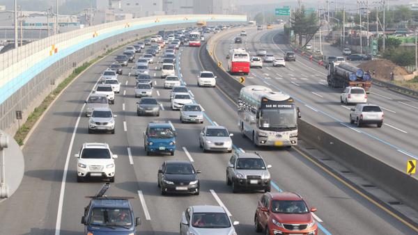 추석 연휴 기간 9인승 승합차, 버스전용차로 이용가능