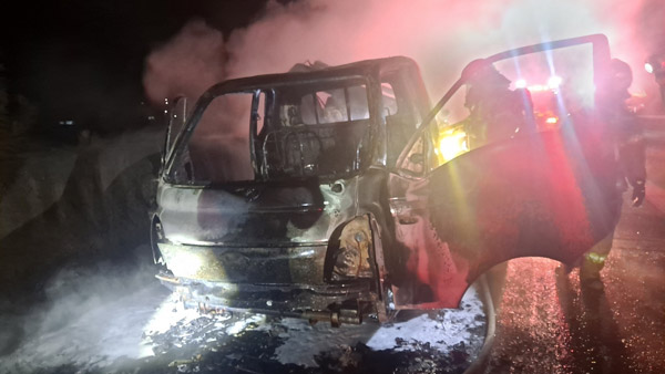 전남 영암순천고속도로 화물차 화재‥인명피해 없어