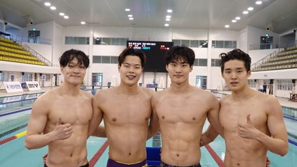 남자 수영 대표팀 계영 800m 한국신‥세계선수권 결승 진출