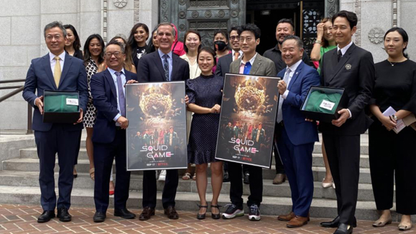LA시, '오징어 게임의 날' 선포식‥"문화적 다양성 확대에 기여"