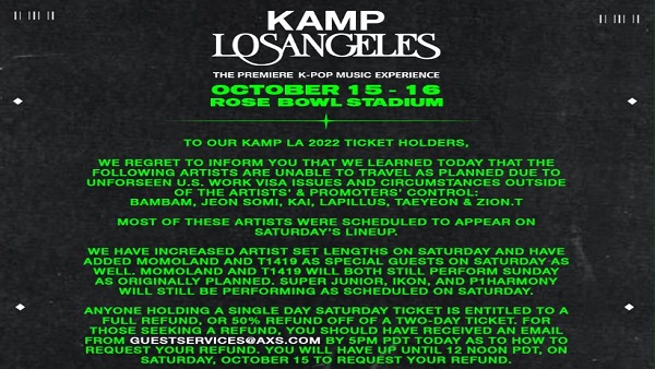 LA K팝 콘서트 '노쇼' 파행‥비자 못 받아 아이돌 6팀 불참