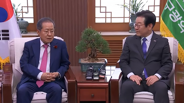 이재명 만난 홍준표 "대통령실 대부분 정치 몰라‥김기현 옹졸"