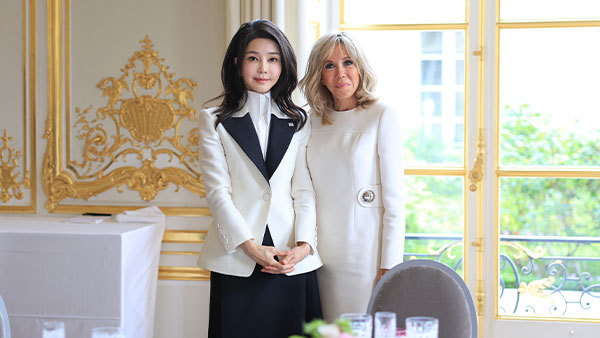 김건희 여사, 마크롱 여사와 오찬‥"한국 디자이너 알리고 싶다"