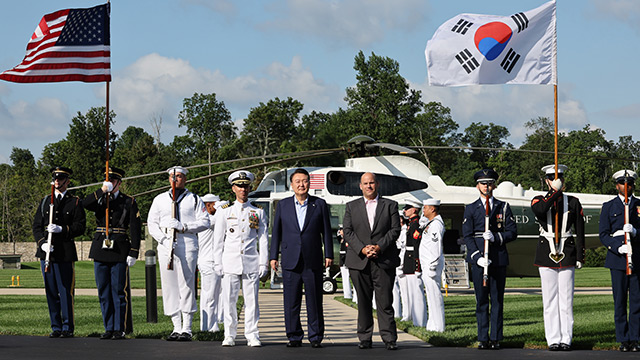 윤 대통령, 캠프데이비드 도착‥곧 한미일 정상회의