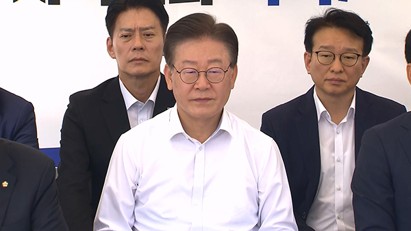 이재명, 국회의사당 본청에 천막치고 무기한 단식투쟁 시작