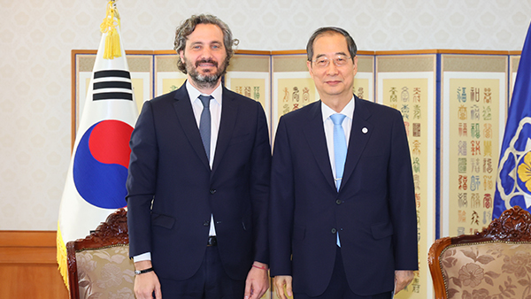 한 총리, 아르헨 외교장관 접견‥"양국 통상·투자 협력 강화 기대"